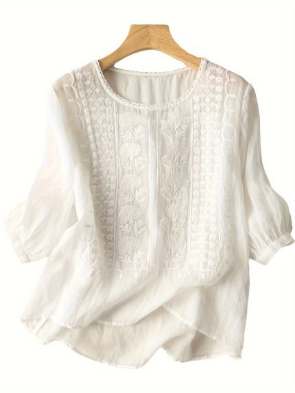 Women's T-Shirt Women's - Embroidered - T-Shirt - in - Various - Colors - And - Sizes