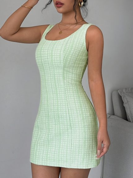 Spaghetti Strap Dress for Women, Square Neckline, A-line Silhouette, Fashionable and Trendy