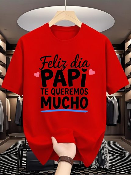 Men's Happy Father's Day Spanish Love Print T-Shirt - 